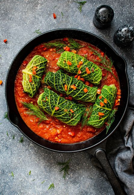 Quinoa Lentil Stuffed Cabbage Rolls